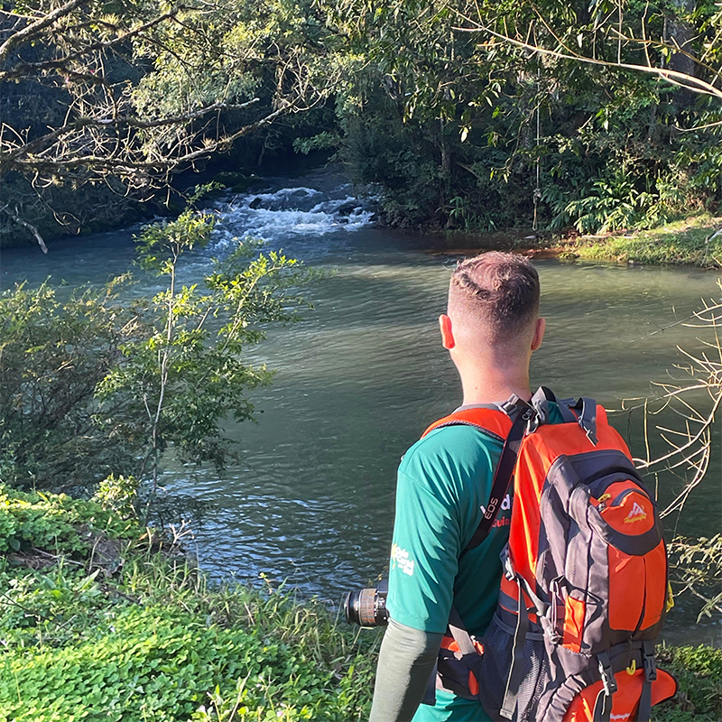 Uma parada no trajeto Caminhos das Lágrimas em Caraá.